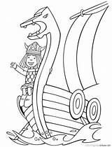 Coloring Colouring Longship Template Viking sketch template