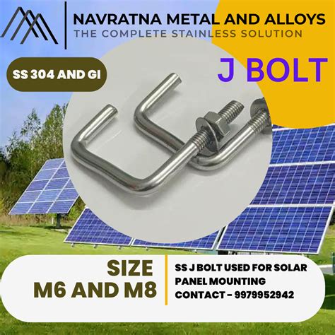 stainless steel ss304 j bolt for solar size m6 at rs 10 piece in