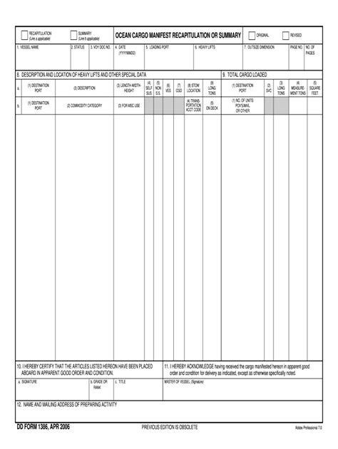 shipping manifest template fill  printable fillable blank