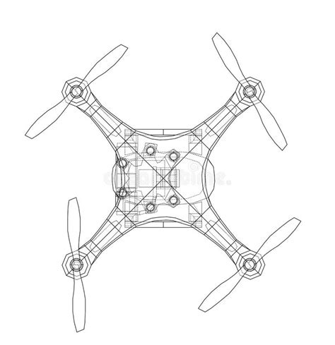 drone concept vector rendering   stock vector illustration  sketch propeller