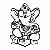 Ganesha God Hindu Illustrations Vector Clip Elephant Stock Tribal Drawn Illustration Hand Style sketch template