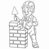 Wall Coloring Kids Building Cartoon Man Illustrations Book Stock Clip sketch template