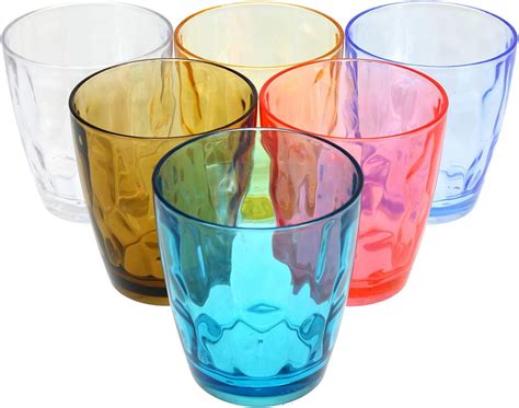 Lawei 6 Pack 14 Oz Unbreakable Plastic Drinking Glasses Assorted