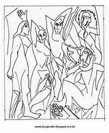 Colorir Picasso Avignon Demoiselles Guernica Desenhos Matisse Tarsila Amaral Desenhar sketch template