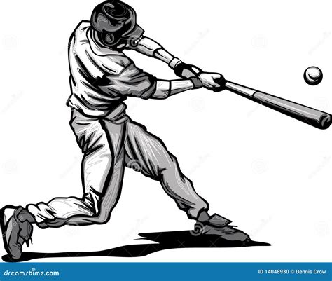 baseball batter hitting pitch vector image stock vector image