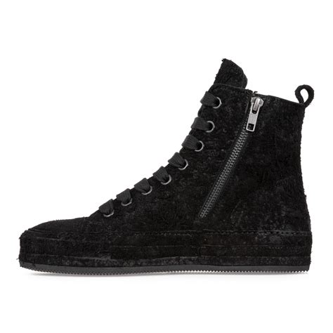 black  suede leather high top sneakerswolfensson