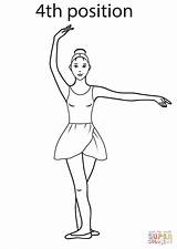 Ballet Position Coloring 4th Pages Positions Printable Dance Drawing Ballerina Kids Sheet Skip sketch template