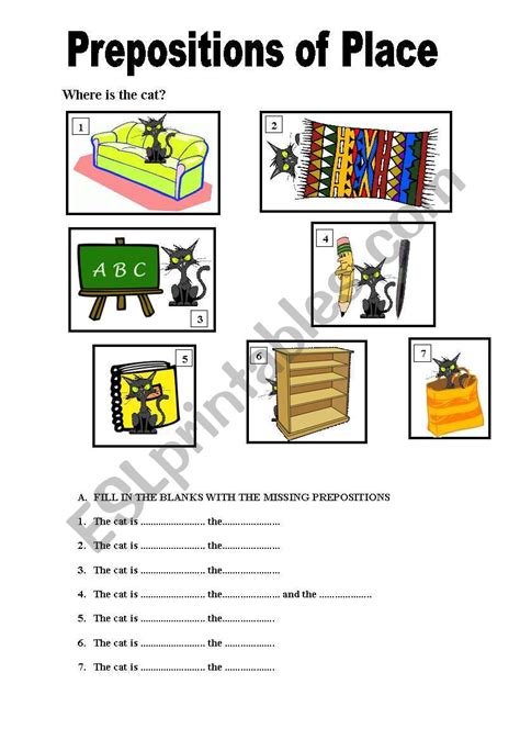 prepositions esl worksheet  sedenk