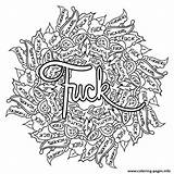 Coloring Pages Fuck Swear Word Adult Book Printable Color Sheets Words Colouring Mandala Adults Colorful Print Fucking Visit Attribution Permitted sketch template