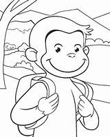 Cool2bkids Curioso Zeichentrick Monkey Neugierig sketch template