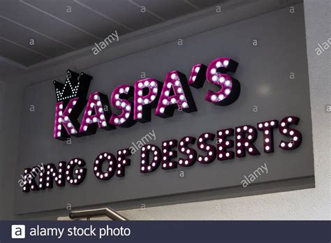 kaspa s king of desserts raised lettering 3d sign outside store on
