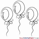 Birthday Coloring Pages Happy Balloons Sheet Title sketch template