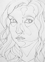 Contour Line Drawing Portrait Drawings Deviantart Self Lines Sketching Techniques sketch template