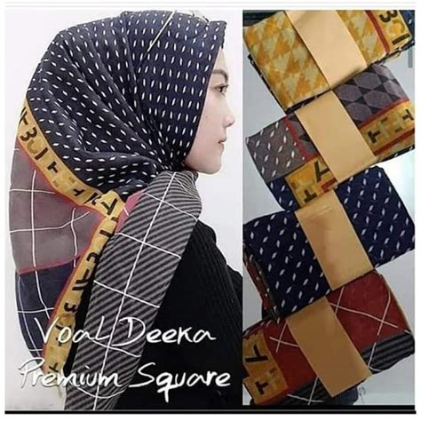 hijab segi empat motif nevy arumi shopee indonesia