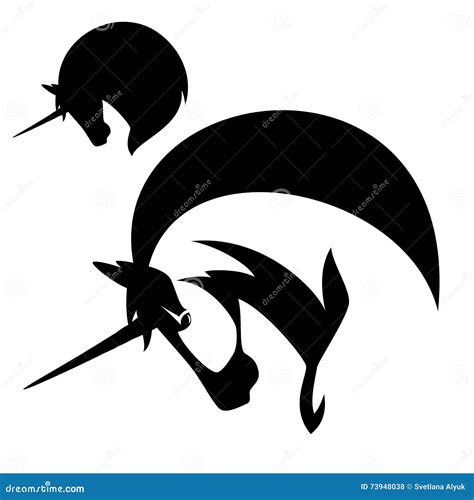 unicorn head profile design stock vector illustration  isolated