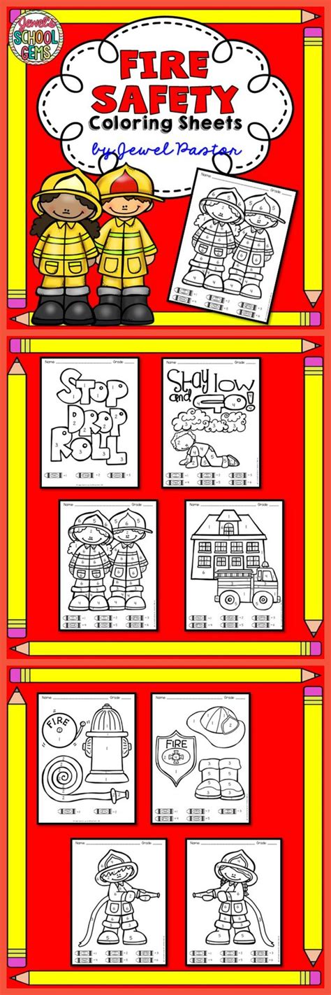 fire prevention week activities fire safety color  number pages