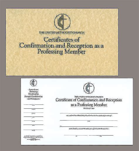 the united methodist church certificates of confirmation and reception