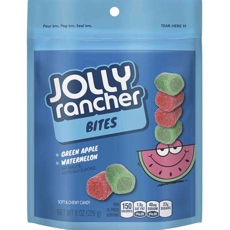 Jolly Rancher Bites Green Apple And Watermelon Candy 8 Oz Jolly