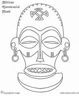 African Masks Template Coloring Pages Printable Mask Zulu Templates sketch template