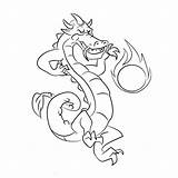 Dragon Coloring Pages Fireball Printable Print Preschoolers Size Getcolorings Color sketch template