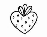 Strawberry Heart Coloring Pages Coloringcrew Food Dibujo sketch template