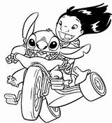Stitch Coloring Pages Lilo Angel Disney Stich Printable Bike Color Cute Riding Print Getcolorings Size Getdrawings Worksheets sketch template