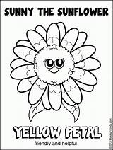 Yellow Coloring Color Pages Popular Petal sketch template