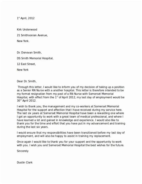 letter  resignation nursing     nurse resignation letter