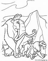 Ice Age Coloring Pages Diego Manny Sid Stone Travelling Colouring Print Drawing Characters Kids Shira Printable Color Scrat Colorings Animals sketch template