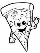 Pizza Coloring Pages Food Kids Printable Wecoloringpage Colouring Sheets Cartoon Print sketch template