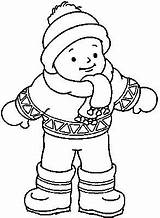 Coloriage Garcon Inverno Bambino Vestiti Invernali Invierno Imprimer Vamos Entibiar sketch template
