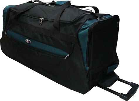 amazoncom rolling duffle bag   blackturquoist travel duffels