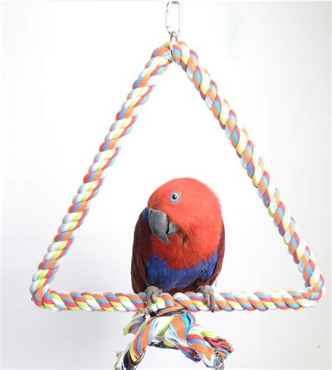 large parrot toy bird bite toy stop bar cotton triangle perch standing rope climbing toy  big