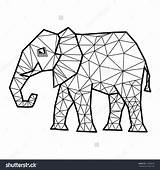 Elephant Geometric Coloring Pages Getcolorings sketch template