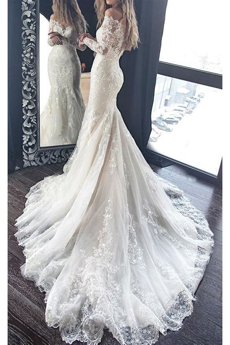 Gorgeous Mermaid Wedding Dress With Long Sleeves Lace