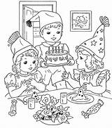 Birthday Coloring Party Pages Color Printable Sheets Drawing Scene Book Popular Getcolorings sketch template