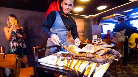 Brazilian Steakhouse Huge Beef Ribs 14 Meats Churrascaria In Rio De