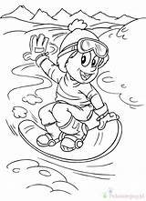 Narty Kolorowanki Snowboard Dzieci sketch template