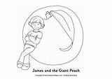 Colouring Giant James Peach Coloring Sheets Activity Dahl Roald Characters Books sketch template