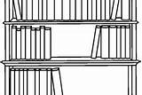 Bookshelf Coloring Pages Economic Book sketch template