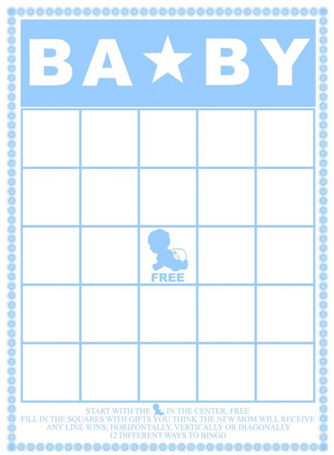 printable baby bingo cards printable card