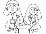 Coloring Jesus Baby Printable Pages Nativity Manger Color Print sketch template