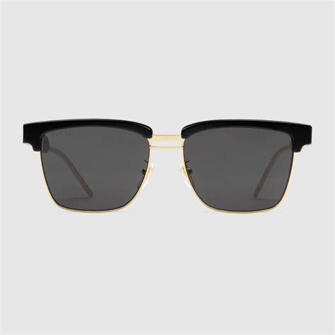black acetate square metal and sunglasses gucci® us sunglasses for