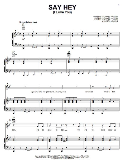 say hey i love you sheet music by michael franti and spearhead piano