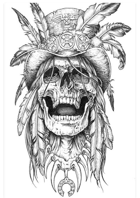 pin na doske skull coloring pages