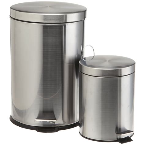 stainless steel trash cans polished