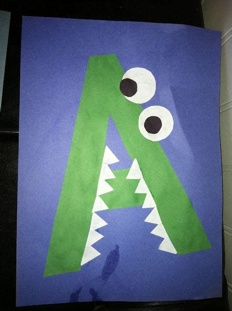 alligator template  images letter  crafts preschool letter