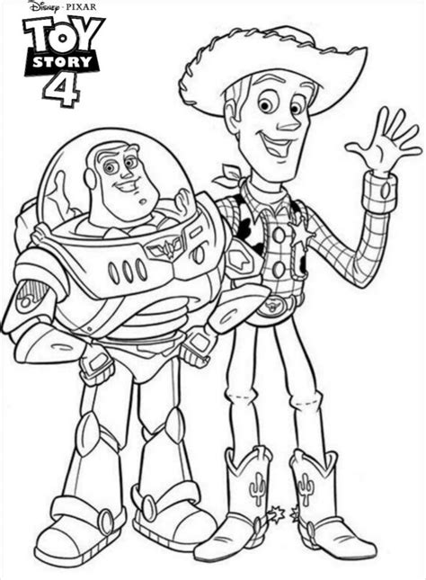 Buzz Lightyear And Sherrif Woody Toy Story 4 Coloring Pages Buzz