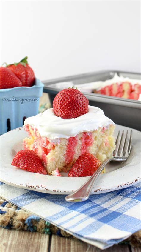 strawberry jello poke cake  heart recipes