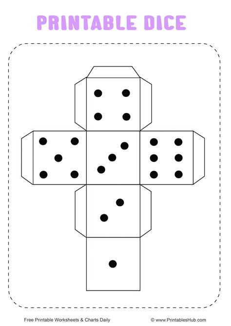 printable dice template  blank   dots printables hub